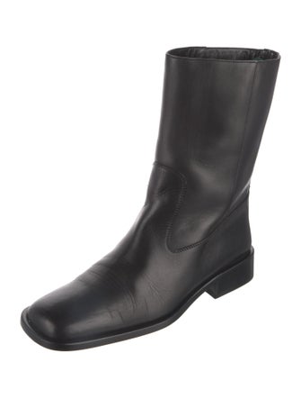 Gucci Web Accent Leather Rain Boots