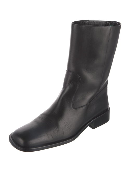 Gucci Web Accent Leather Rain Boots