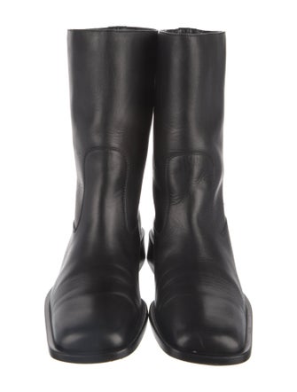 Gucci Web Accent Leather Rain Boots
