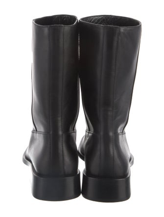 Gucci Web Accent Leather Rain Boots