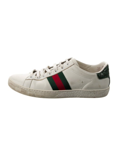 Gucci Web Accent Leather Sneakers