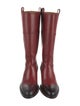 Gucci Leather Lasercut Accents Riding Boots
