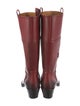 Gucci Leather Lasercut Accents Riding Boots