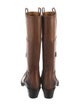 Gucci Leather Lasercut Accents Riding Boots