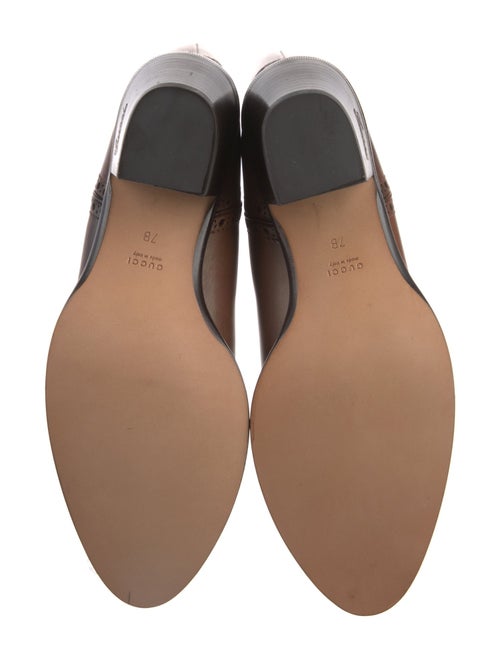 Gucci Leather Lasercut Accents Riding Boots