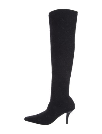 Gucci GG Signature Glitter Accents Sock Boots