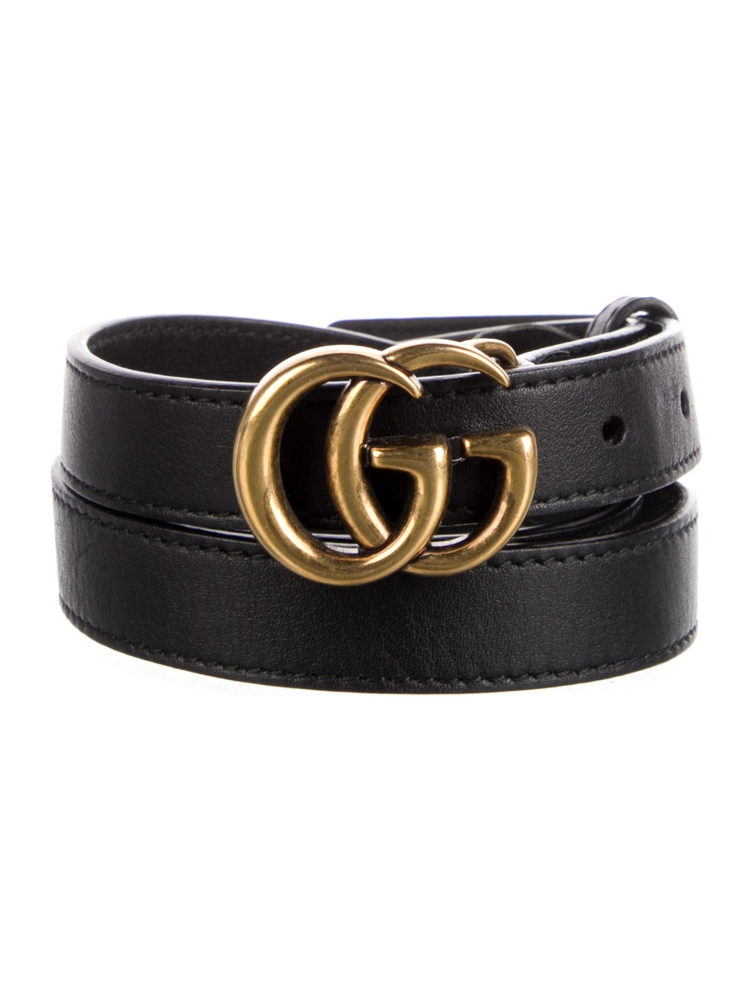 Gucci Double G Logo Skinny Belt