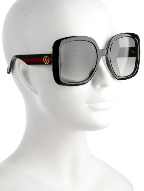 Gucci Web Accent Square Sunglasses