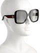 Gucci Web Accent Square Sunglasses