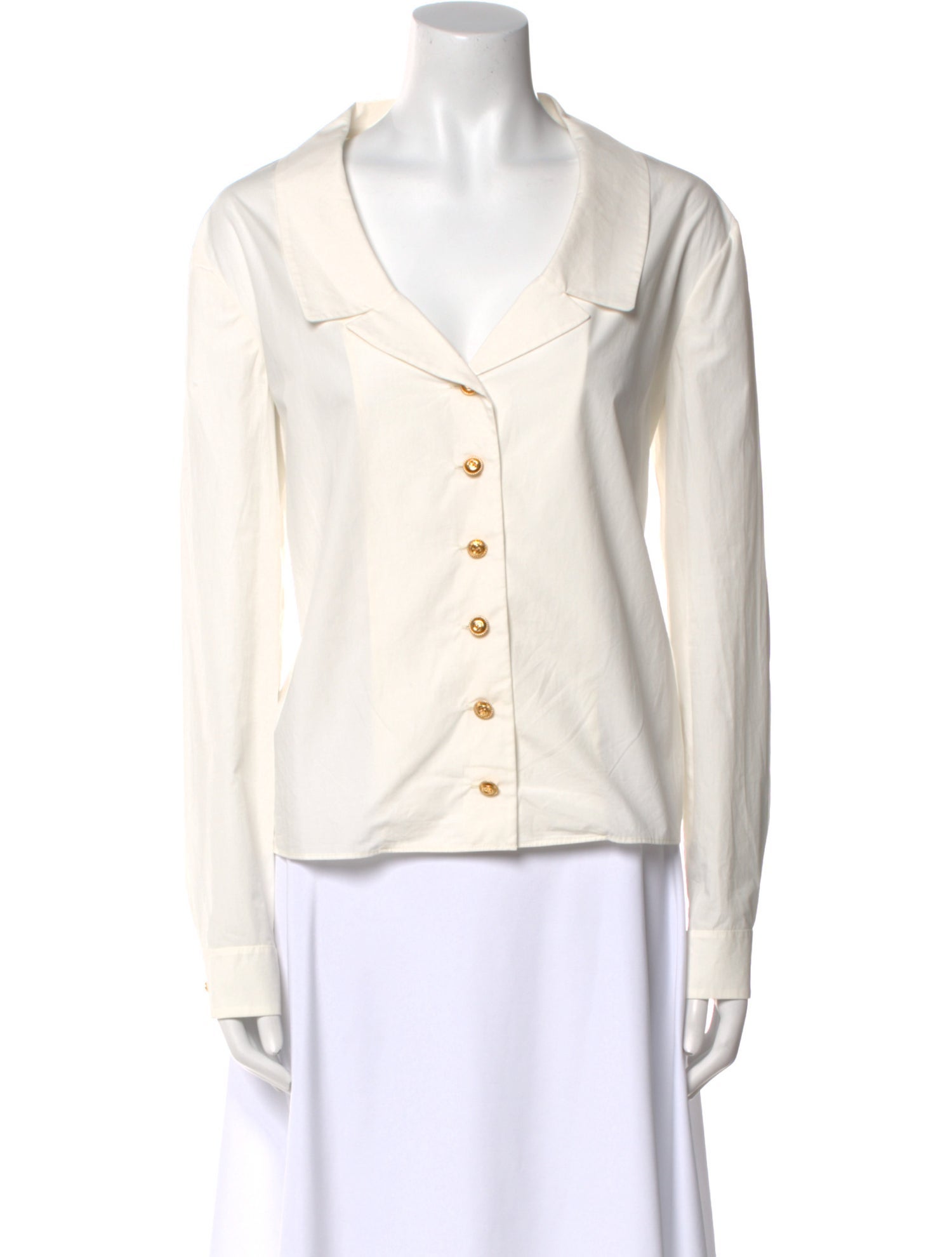 Gucci 2019 V-Neck Button-Up Top