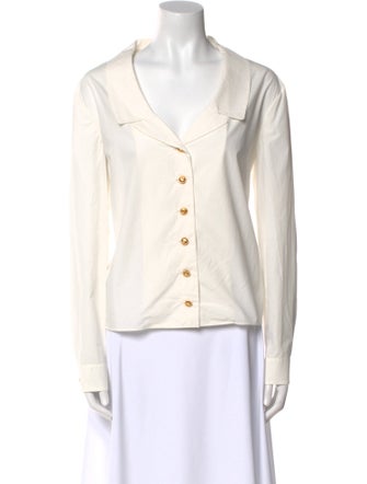 Gucci 2019 V-Neck Button-Up Top