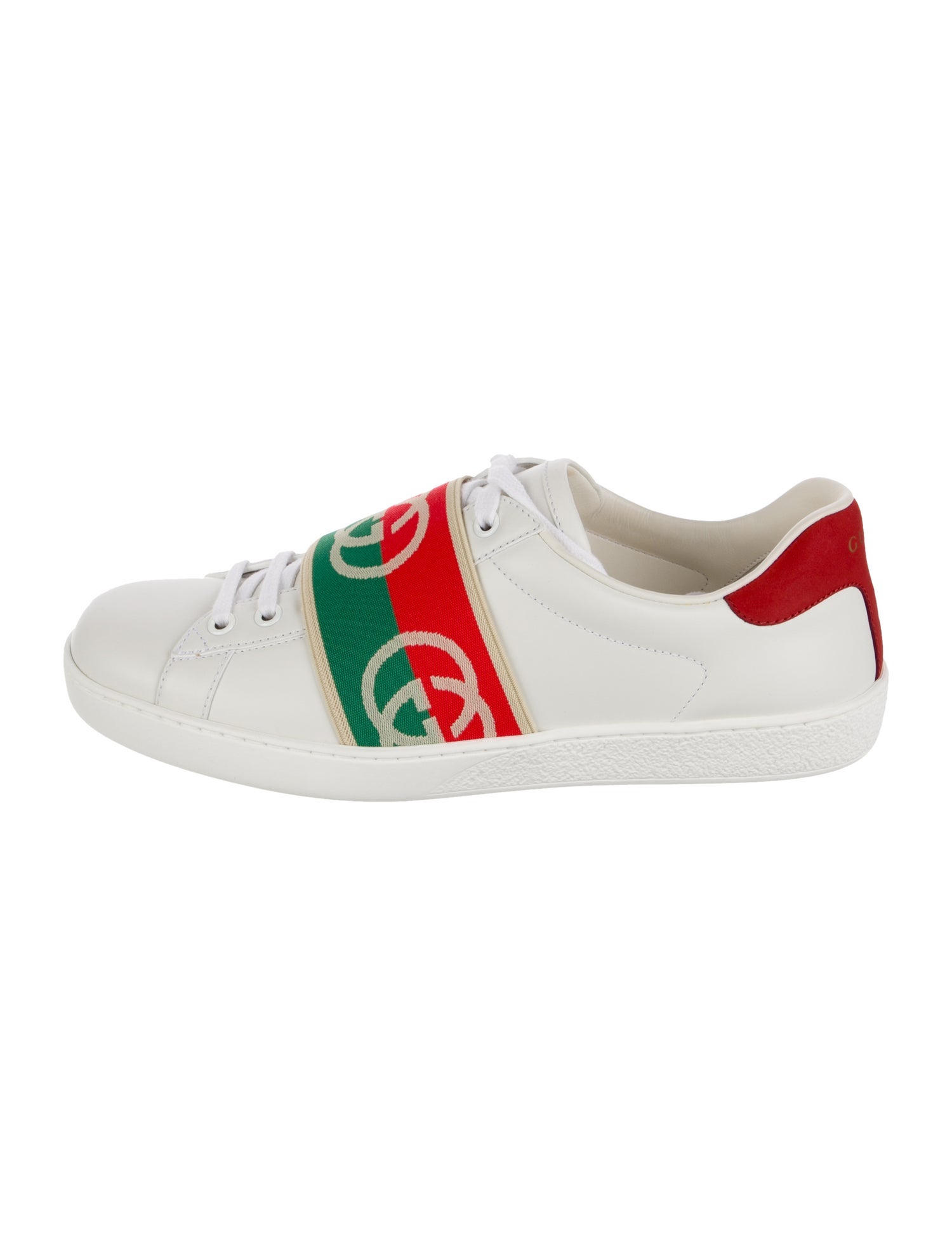 Gucci Web Accent Leather Sneakers