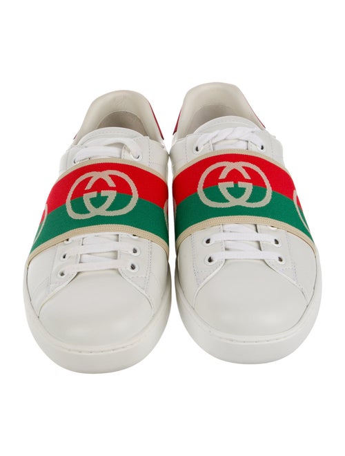 Gucci Web Accent Leather Sneakers