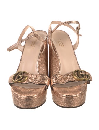 Gucci Running GG Logo Leather Sandals