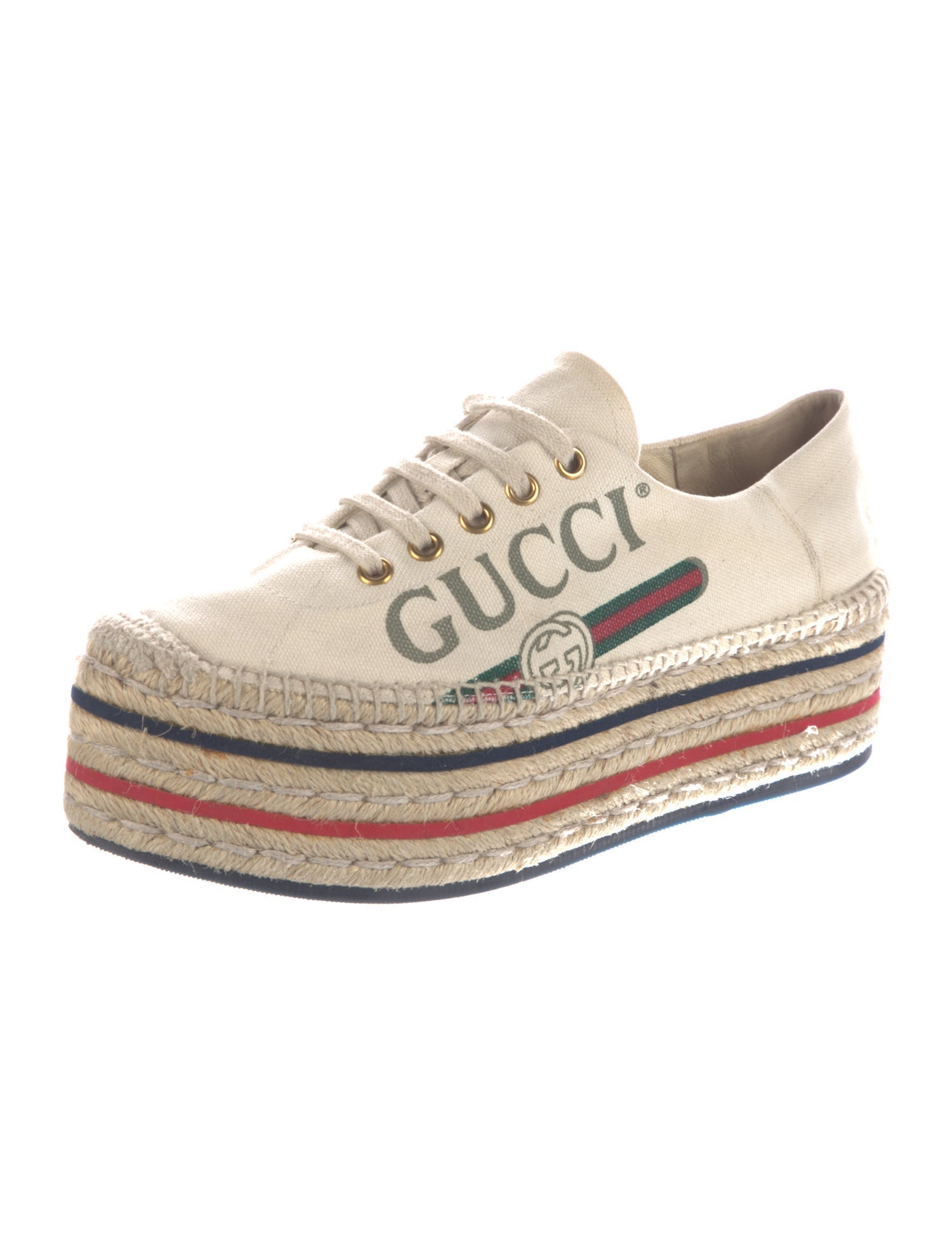 Gucci Web Accent Canvas Espadrille Sneakers