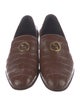 Gucci Interlocking G Logo Crocodile Dress Loafers