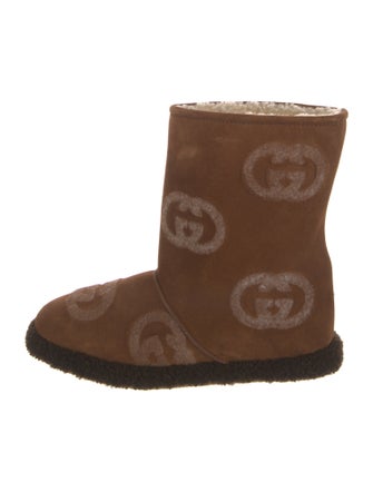 Gucci Interlocking G Logo Suede Boots