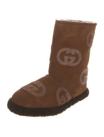 Gucci Interlocking G Logo Suede Boots