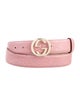 Gucci Interlocking G Logo Embossed Leather Belt