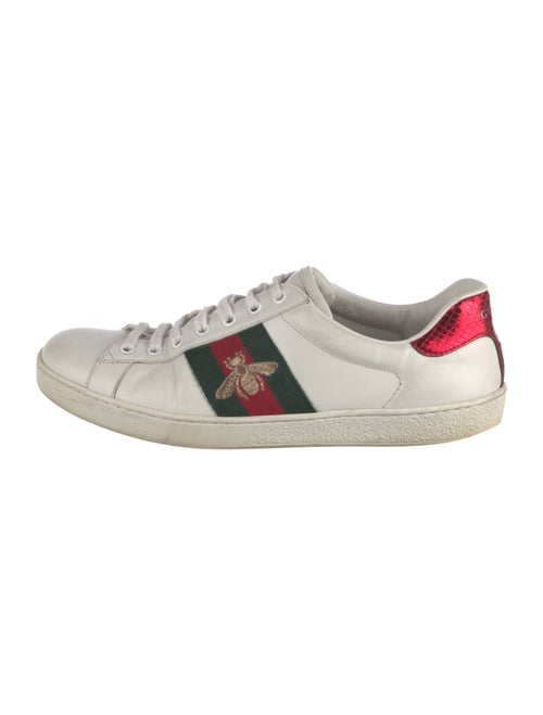 Gucci Web Accent Leather Sneakers