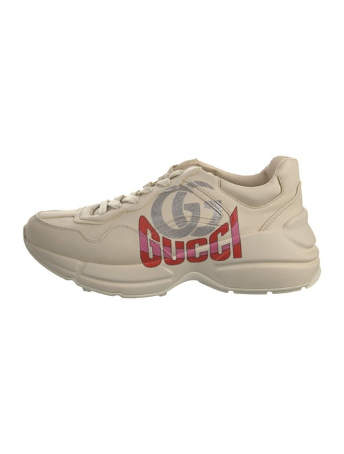Gucci Leather Glitter Accents Sneakers
