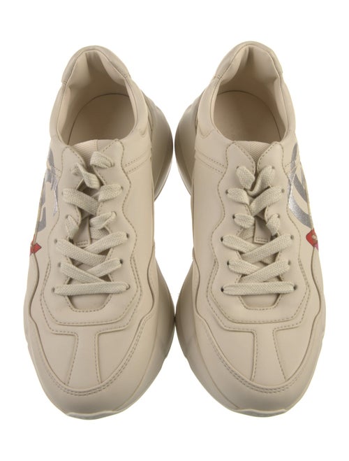 Gucci Leather Glitter Accents Sneakers