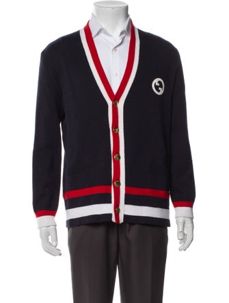 Gucci Web Accent V-Neck Cardigan