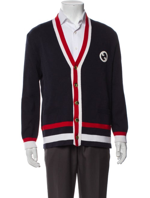 Gucci Web Accent V-Neck Cardigan