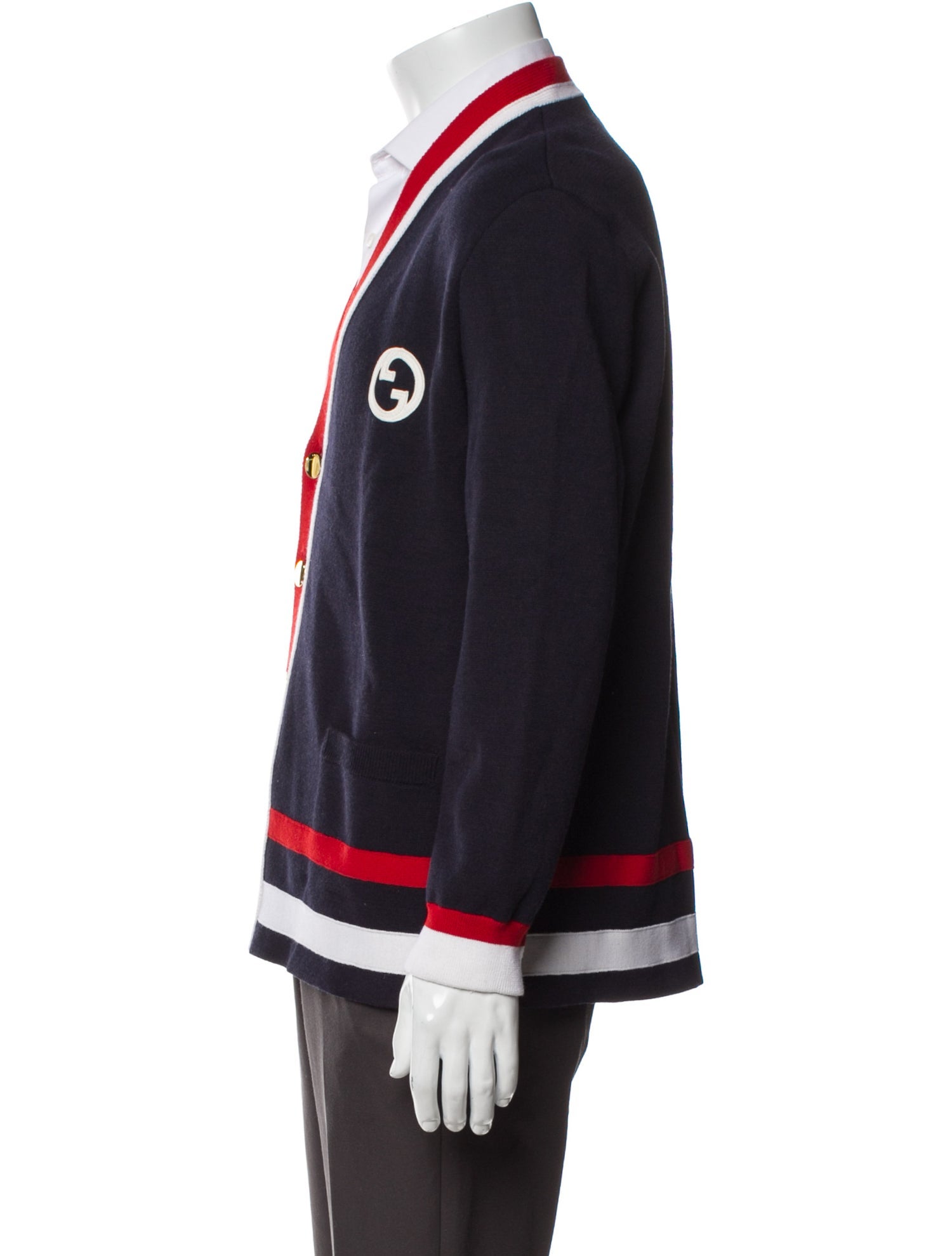 Gucci Web Accent V-Neck Cardigan