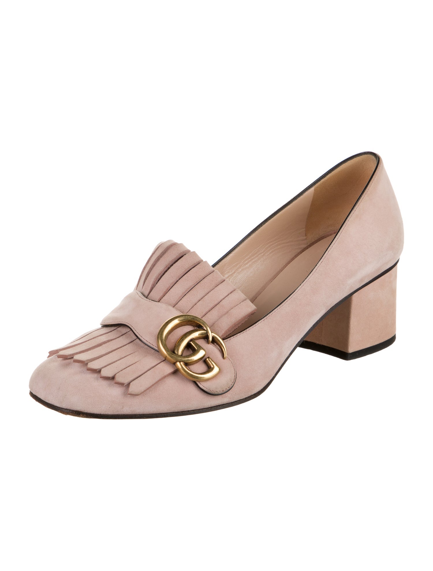 Gucci Double G Logo Suede Pumps