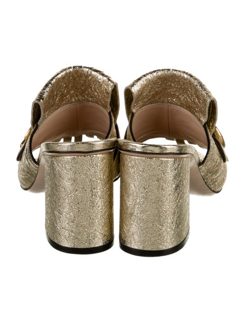 Gucci Double G Logo Leather Slides