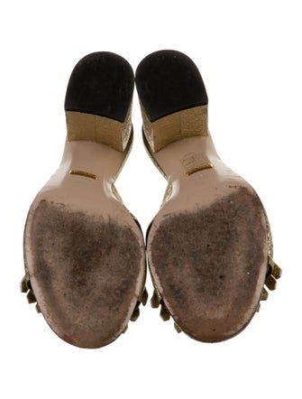 Gucci Double G Logo Leather Slides