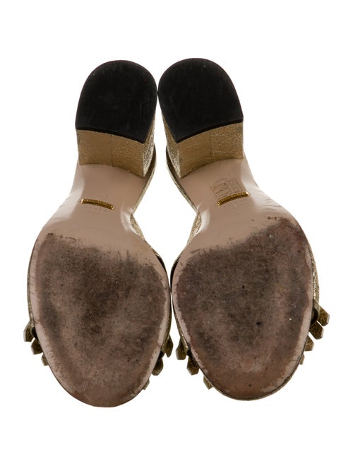 Gucci Double G Logo Leather Slides