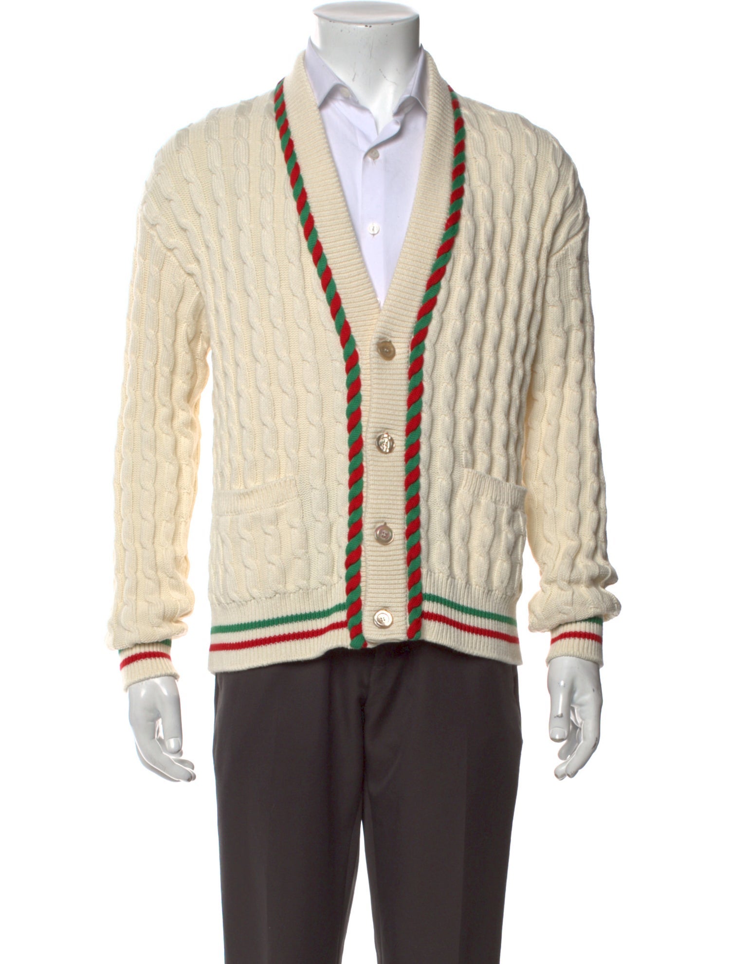 Gucci Web Accent Striped Cardigan