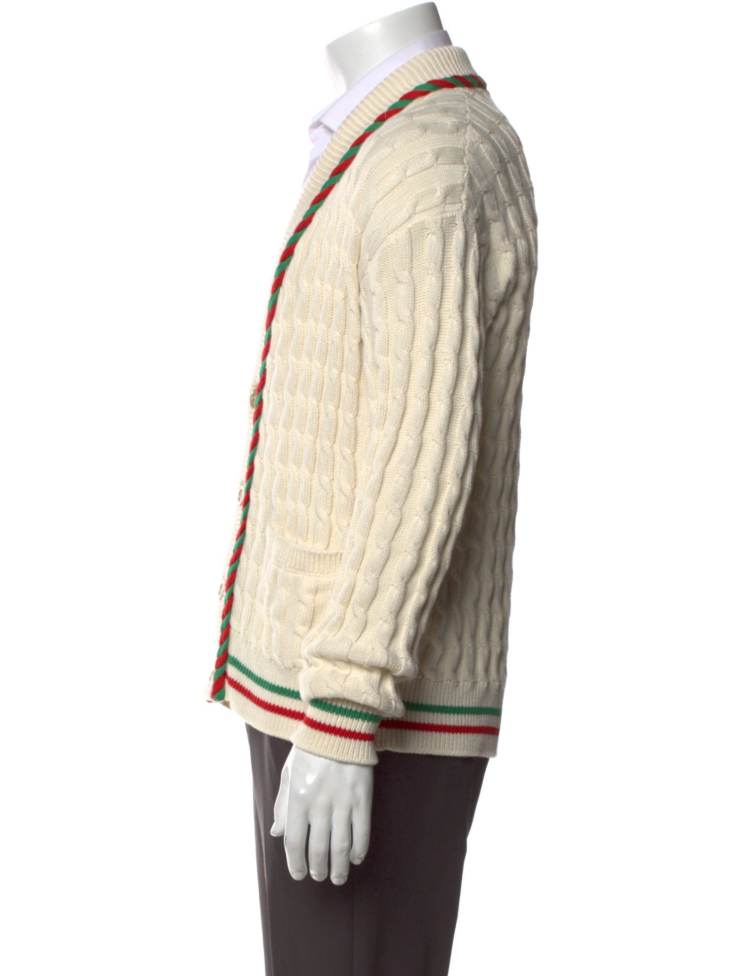 Gucci Web Accent Striped Cardigan