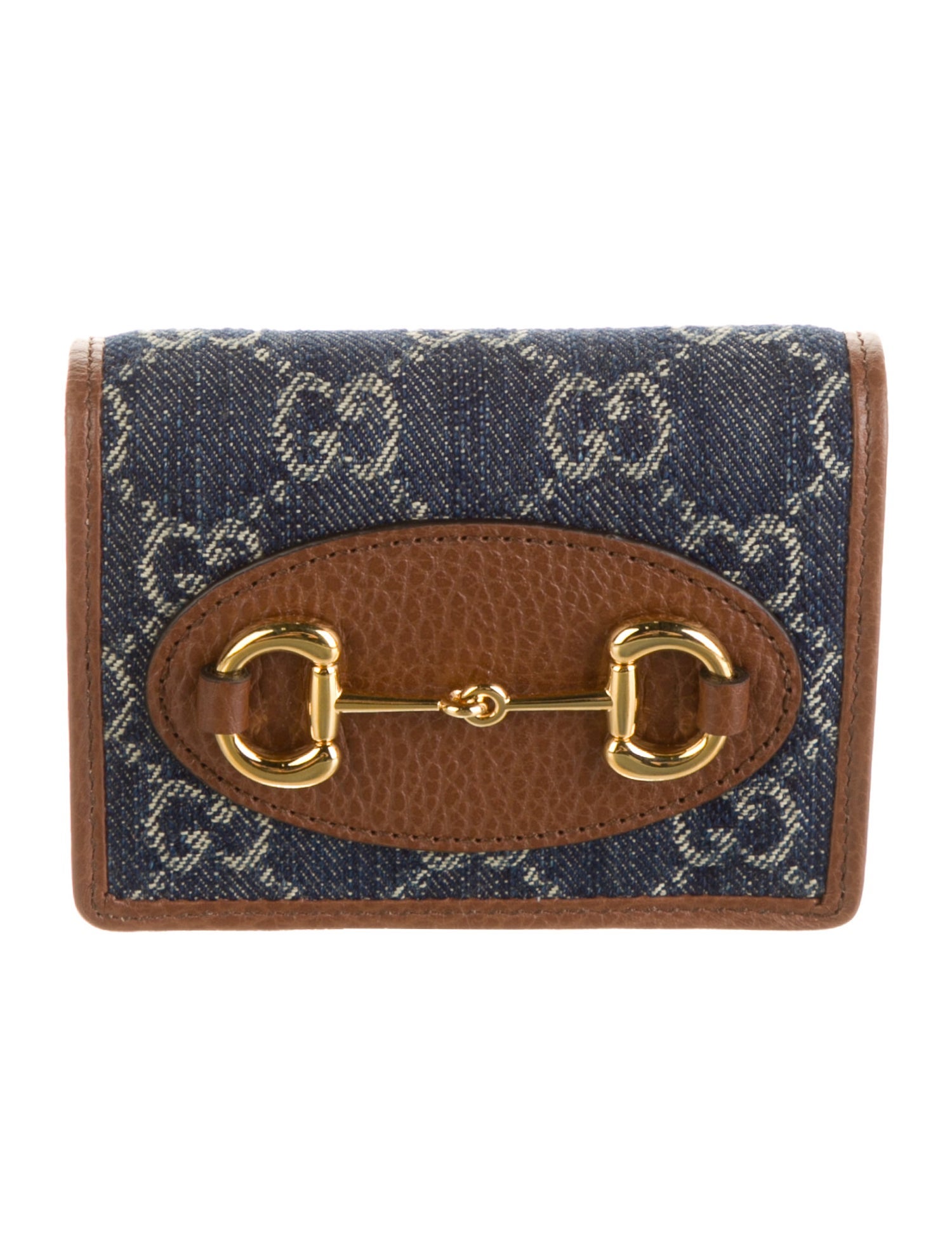 Gucci Compact Snap GG Denim Compact Wallet