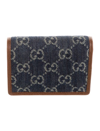 Gucci Compact Snap GG Denim Compact Wallet