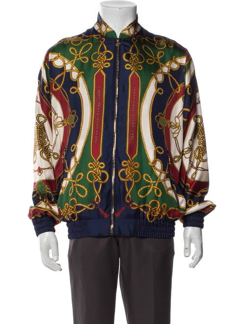 Gucci Silk Printed Bomber Jacket