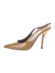 Gucci Patent Leather Chain-Link Accents Slingback Pumps