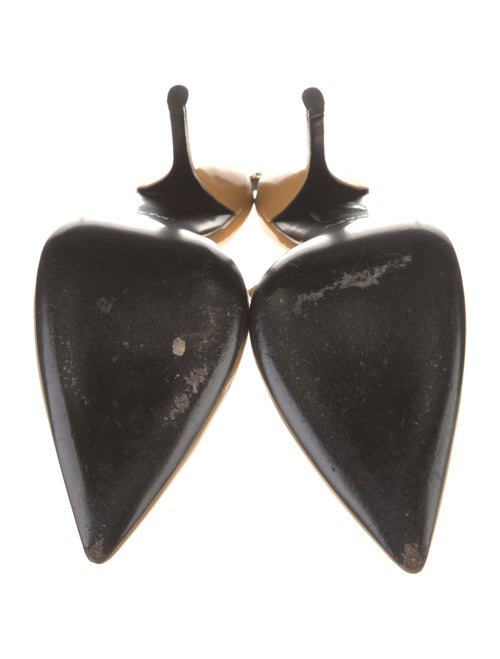 Gucci Patent Leather Chain-Link Accents Slingback Pumps