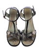 Gucci Leather Animal Print T-Strap Sandals