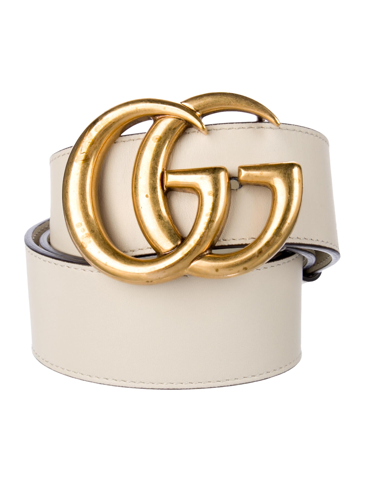 Gucci Double G Logo Leather Belt