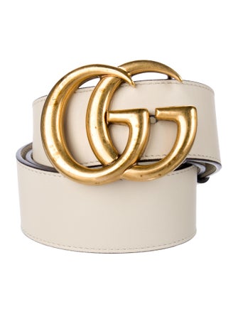 Gucci Double G Logo Leather Belt