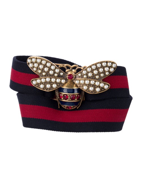 Gucci Canvas Crystal Embellishments Belt