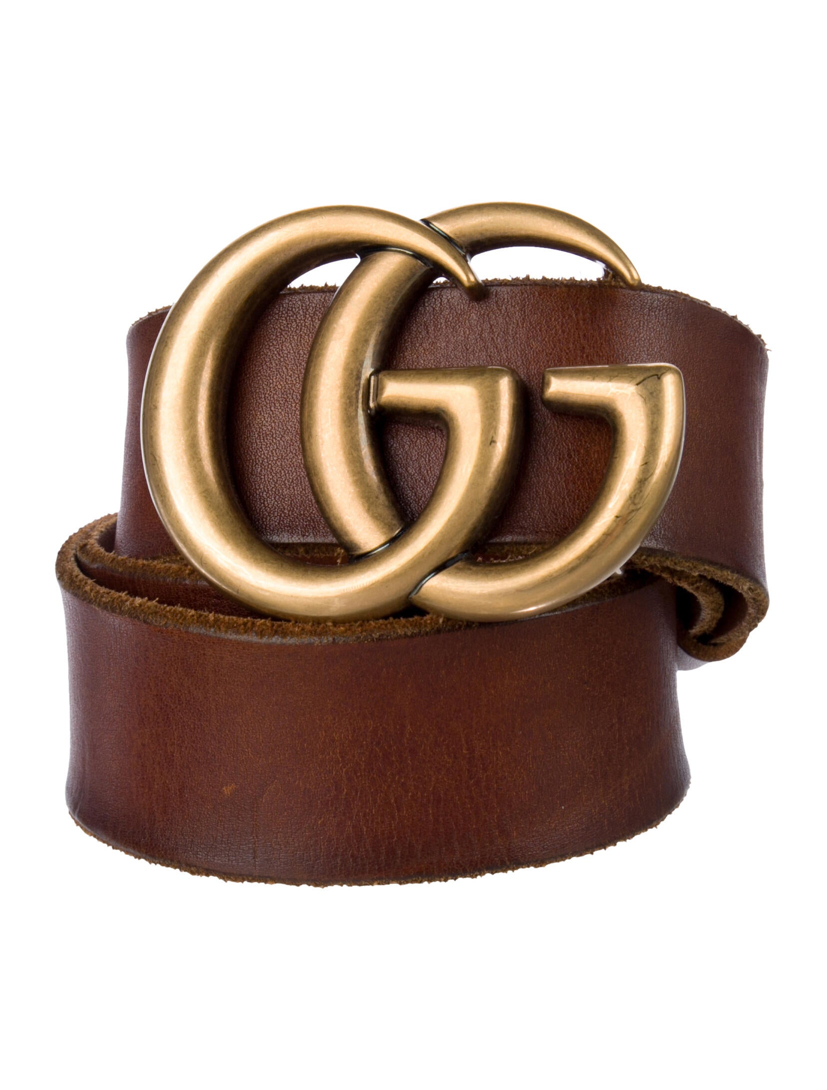 Gucci Double G Logo Leather Belt