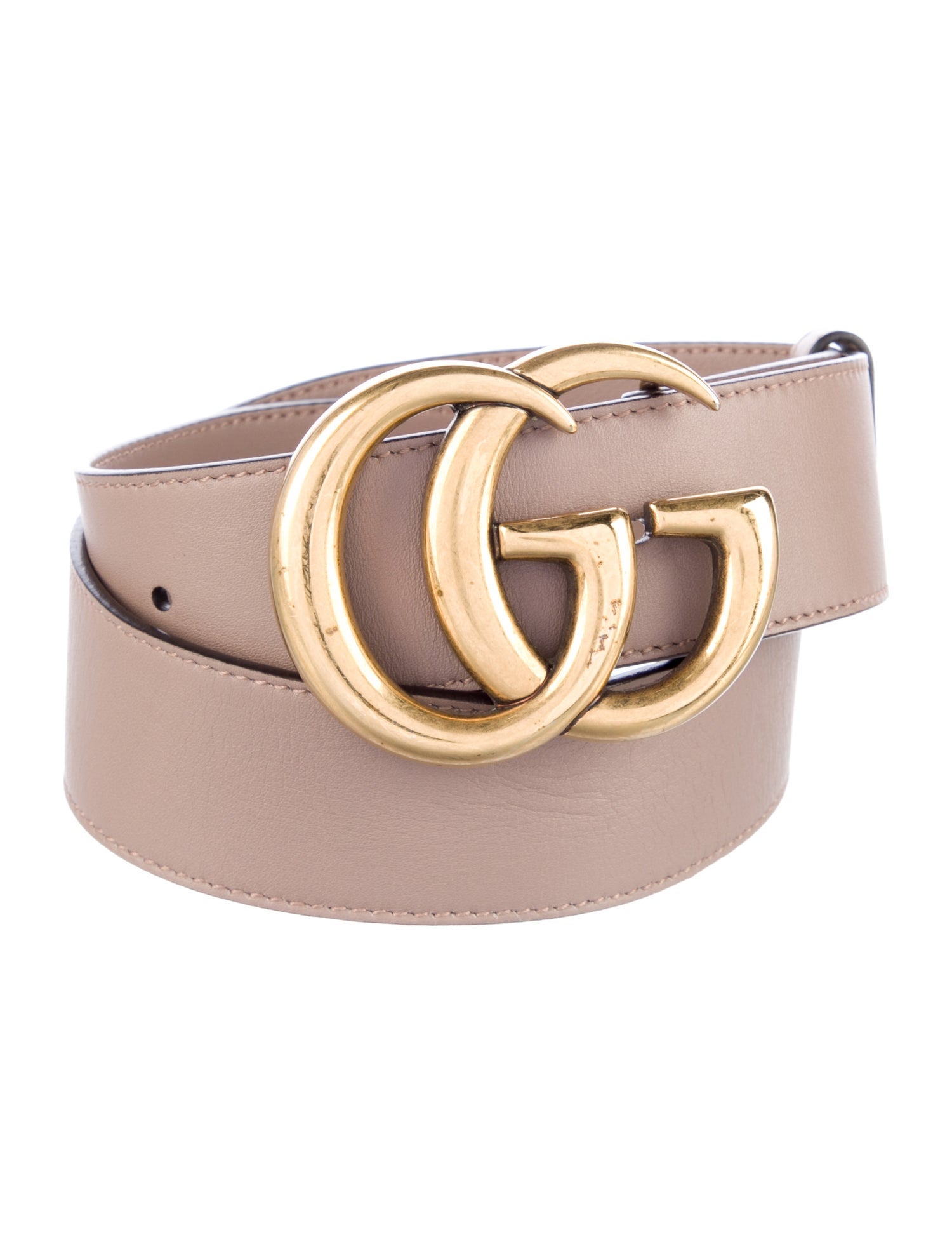 Gucci Double G Logo Leather Belt