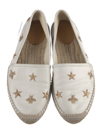 Gucci Bee Accent Leather Espadrilles