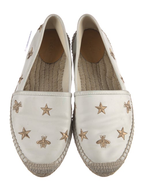 Gucci Bee Accent Leather Espadrilles
