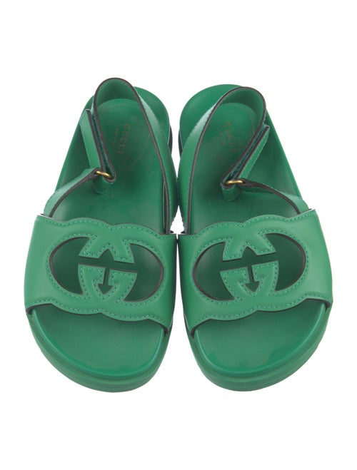 Gucci Interlocking G Logo Leather Slingback Sandals