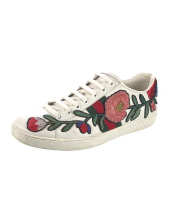 Gucci Web Accent Leather Sneakers